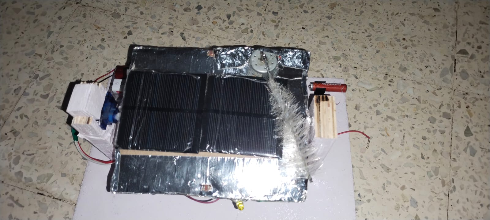 Top view showing the solar panel and automated wiper